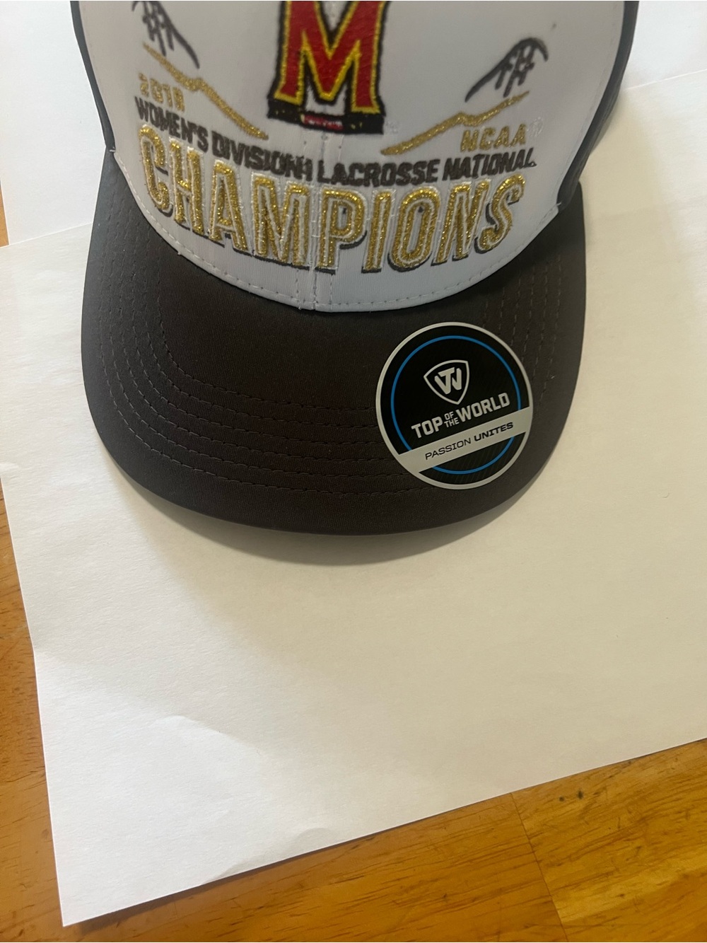 Top of the World White & Black Champions Lacrosse Snapback